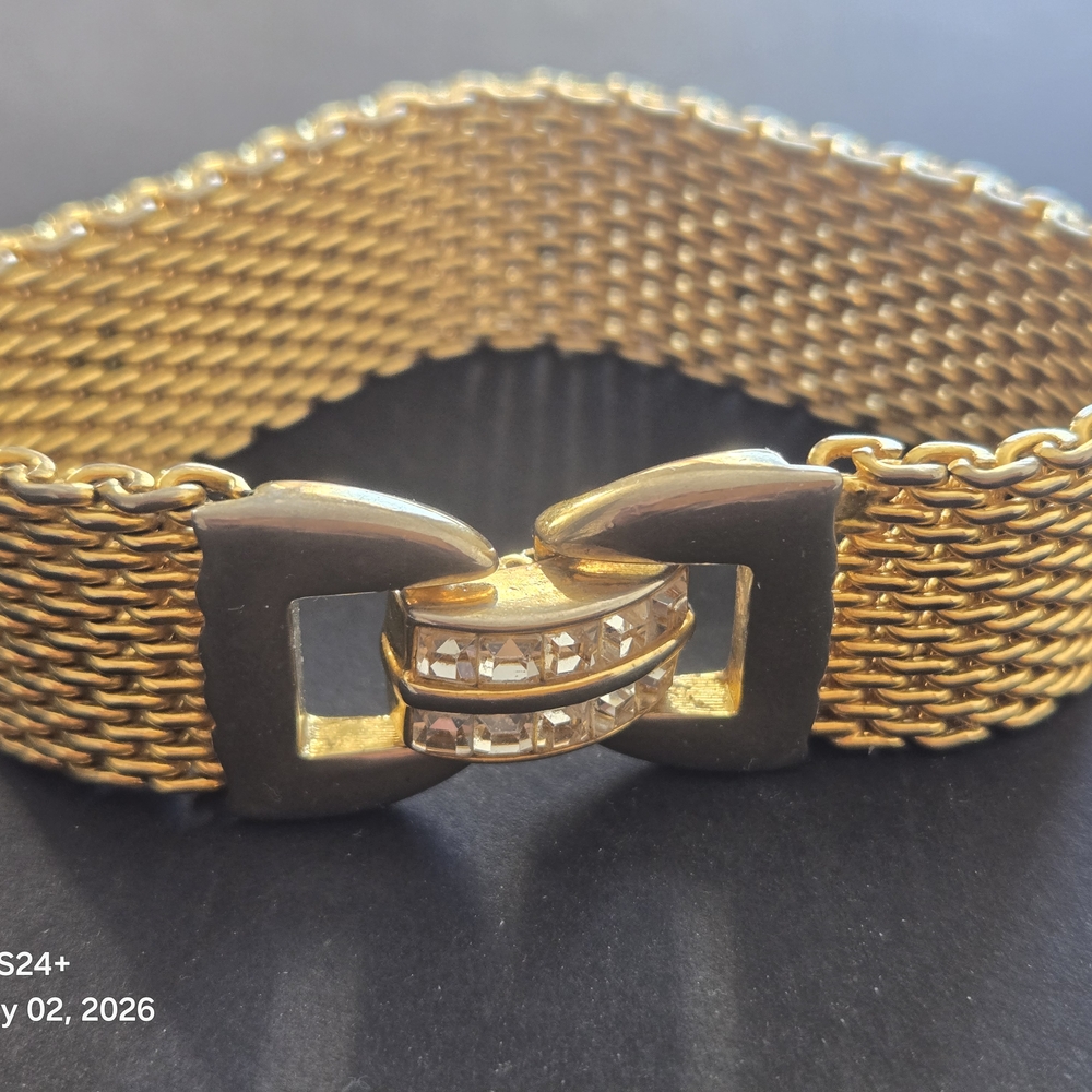 Vintage Kenneth KJL Jay Lane Gold Mesh Bracelet